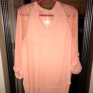 Jolt Beautiful Long Sleeve Light Pink Blouse